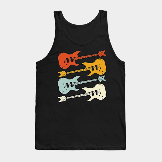 Guitar Colorful Retro Musician Guitarist Tank Top by shirtsyoulike